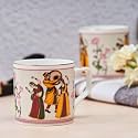 GOLDEN QUEEN'S Bone China Handcrafted Tea Cups - Set of 6 | Ideal for Everyday Tea and Coffee, Enhancing Your Daily Rituals | 170 ml - Dance of Harmony Mugs