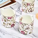 GOLDEN QUEEN'S Bone China Handcrafted Tea Cups-Set of 6 | Ideal for Everyday Tea and Coffee, Enhancing Your Daily Rituals - Pink &amp; White Blossom Mugs