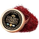 Golden Saffron, Finest Pure Premium All Red Saffron Threads, Grade A+ Super Negin, Non-GMO Verified. For Tea, Paella, Rice, Desserts, Golden Milk and Risotto (5.0 Grams)