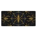 Golden Spider Web Extended Gaming Mouse Pad, with Stitched Edges Large Mouse Pad Desk Protector, Rubber Base Mousepad Keyboard Mouses Mat for Work Game Office Home- 32" X 12" Inch