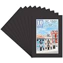 Golden State Art, 10 Pack 5x7 Black Picture Mat for 4x6 Photos