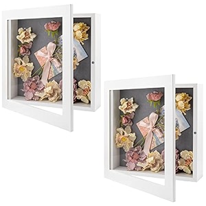 golden state art 2 pack 11x11 white shadow box frame 2-inch depth