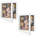 Golden State Art 2 Pack 11x11 White Shadow Box Frame 2-inch Depth