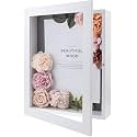 Golden State Art, 11x14 inch White Shadow Box Frame Display Case, 2-inch Depth, Great for Collages, Collections, Mementos (White)