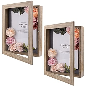 golden state art 8x8 inch black shadow box frame display case 2-inch depth great for collages collections mementos black