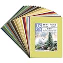 Golden State Art 25 Pack Mixed Color Photo Mats11x14 for 8x10 Mats Only