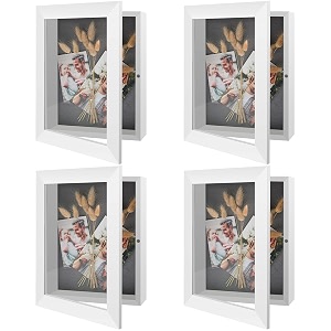 golden state art 8x105 shadow box frame display case 2-inch depth great for collages collections mementos white 4 pack