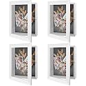 Golden State Art, 8x10.5 Shadow Box Frame Display Case, 2-inch Depth, Great for Collages, Collections, Mementos (White, 4 Pack)