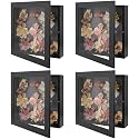 Golden State Art, 8x8 inch Black Shadow Box Frame Display Case, 2-inch Depth, Great for Collages, Collections, Mementos (Black)
