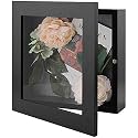 Golden State Art, 8x8 inch Black Shadow Box Frame Display Case, 2-inch Depth, Great for Collages, Collections, Mementos (Black)