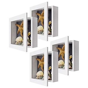 golden state art 8x8 inch black shadow box frame display case 2-inch depth great for collages collections mementos black