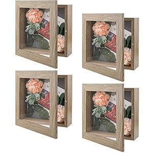 golden state art 8x8 inch black shadow box frame display case 2-inch depth great for collages collections mementos black