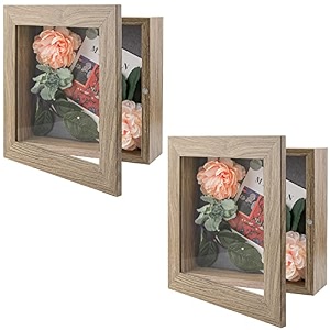 golden state art 8x8 inch black shadow box frame display case 2-inch depth great for collages collections mementos black