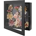 Golden State Art, 11x11 Shadow Box Frame Display Case, 2-inch Depth, Great for Collages, Collections, Mementos, 6 Pins Included (Brown, 1 Pack)