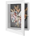 Golden State Art, Shadow Box Frame Display Case, Wall or Tabletop, Great for Collages, Collections, Mementos (8x10.5, Brown)