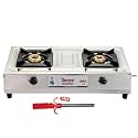 GOLDEN SURYA Manual Ignition Premium Stainless Steel High Efficiency 3 Burner Gas Stove, 18 Months Warranty, Chula Gas, ISI Certified, With Electronic Gas Lighter Free (Dura)