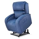 Golden Technologies PR761-MLA EZ Sleeper with Twilight Power 5 Zone Lift Chair Recliner PR-761 with Power Headrest Pillow 375 lb Weight Capacity (Calypso Blue Fabric, Med/Large Ground Curbside)