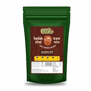 golden tips kadak masala chai strong assam ctc tea with aromatic spices cardamom cinnamon clove ginger amp bay leaves bold amp flavorful best with milk 250 gram 125 cups