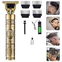 Golden Trimmer Men, Professional Hair Clipper, Cordless Electric Shaver for Beard,Mustache,and Face, Zero Gapped T-Blade Clippers with 4 Size Hair Combs, Perfect Men's Grooming Kit
