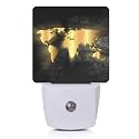 Golden World Map Night Light,Nautical Theme Night Lights Plug into Wall Led Night for Boys Girls Gifts, Dusk to Dawn Sensor Nightlight 0.5W Sleep Friendly