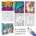 goldentime 3 Pack Kids Paint by Numbers Kit, Pre-Drawn Canvas Painting, Includes 8x10 inch Framed Canvas with 18 Acrylic Paints, 5 Brushes, Perfect Creative Gifts &amp; Arts and Crafts for Kids
