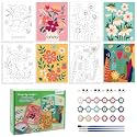 goldentime Framed Paint by Numbers for Adults and Kids Ages 8-12 - Easy to Paint by Number for Beginners, Flower Canvas Painting Kits Perfect for Gift Home Wall Decor 8 * 10inch