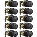 Goldenwarm Matte Black Door Knobs Interior, Privacy Door Knob for Bedroom&Bathroom, Black Interior Door Knobs with Round Ball, Easy Install (10 Pack)