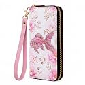 Goldfish Floral Wallet for Women, Kawaii Cute Fish Wristlet Purse