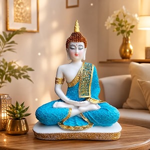 lord buddha statue showpiece for home decor decorative buddha idol showpiece for living room office meditation pooja amp gift 22 cm
