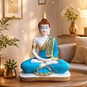 Lord Buddha Statue showpiece for Home Decor, Decorative Buddha Idol Showpiece for Living Room, Office, Meditation, Pooja & Gift, 22 cm