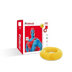 goldmedal 10 sq mm fire retardant electric wire  90 meter pvc insulated single core copper wire  flexible electrical cable for home domestic amp industrial use  yellow