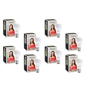 goldmedal wow 9w b22 base led bulb - cool daylight 6500k  energy efficient  230 degree light coverage  surge protection up to 4kv  rated life 15000 hrs  for home amp office pack of 8