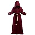 GOLDSTITCH Friar Medieval Hooded Monk Renaissance Priest Robe Costume Cosplay