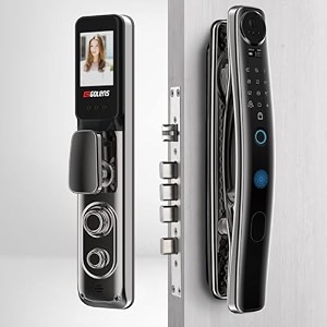 golens luxury smart door lock digital door lock with camera  fingerprint  wifi  mobile app  pin  rfid card  manual key smart door lock x29 black alloy steel