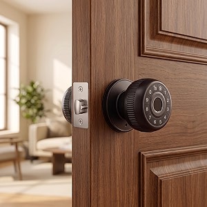 golens aura-elite smart door lock with fingerprint bluetooth app access rfid card amp password unlock  keyless digital lock with emergency usb power for home apartment bedroom amp office