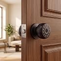 Golens Aura-Elite Smart Door Lock with Fingerprint, Bluetooth App Access, RFID Card &amp; Password Unlock | Keyless Digital Lock with Emergency USB Power for Home, Apartment, Bedroom &amp; Office