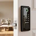 Golens Slim-Safe Smart Door Lock with Fingerprint, Password, RFID Card, Key & App via WiFi Access, Multiple Unlock Modes, Zinc Alloy Body for Wooden & Steel Doors, Door Thickness 30-120MM