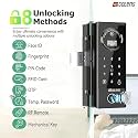 Golens X37 Smart 3D Face Recognition Door Lock for Glass &amp; Wooden Doors | 8-Way Unlock | Face ID | Fingerprint | RFID | PIN | App &amp; Remote | Dual Door Digital Smart Lock with No-Drill Installation