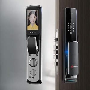 golens x96 smart luxury digital door lock 3d face id video intercom wi-fi remote unlock smart life app fingerprint rfid card pin manual key 2 year warranty