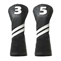 Golf Club Covers,4pcs or 1pc Golf Headcovers for Woods and Driver Fairway Hybrids Women Men - Premium PU Leather with Interchangeable Tags & Magnetic Blade and Mallet Putter Covers