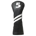 Golf Club Covers,4pcs or 1pc Golf Headcovers for Woods and Driver Fairway Hybrids Women Men - Premium PU Leather with Interchangeable Tags & Magnetic Blade and Mallet Putter Covers