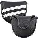 Golf Club Covers,4pcs or 1pc Golf Headcovers for Woods and Driver Fairway Hybrids Women Men - Premium PU Leather with Interchangeable Tags & Magnetic Blade and Mallet Putter Covers