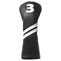 Golf Club Covers,4pcs or 1pc Golf Headcovers for Woods and Driver Fairway Hybrids Women Men - Premium PU Leather with Interchangeable Tags & Magnetic Blade and Mallet Putter Covers