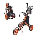 FLAGTAG Golf Push Cart 3 Wheel,Foldable Golf Push Cart,Golf Bag Cart with Foot Brake,Umbrella Holder, Cup Holder, Storage Compartment