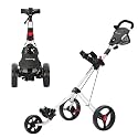 XDriveMax GC27 3 Wheel Golf Push Cart, Golf Trolley Folding Lightweight Golf Bag Pull Cart Caddy Cart for Golf Clubs and Golf Bag with Cup Holder Scorecard Holder/Storage Compartment (White)