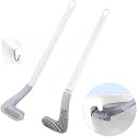 Golf Shape Toilet Brush Cleaner L Edge Head Cleaner Flexible Deep Cleaning Silicone Brush for Quick &amp; Easy for Home, Kitchen, Bathroom &amp; Wash Basin (Pack of 2) 1 pcs Flower Hook