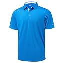 Golf Shirts for Men - Dry Fit Moisture Wicking Short Sleeve Performance Sport Casual Striped Collared Mens Polo Shirt