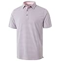 Golf Shirts for Men - Dry Fit Moisture Wicking Short Sleeve Performance Sport Casual Striped Collared Mens Polo Shirt