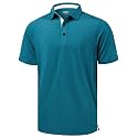 Golf Shirts for Men - Dry Fit Moisture Wicking Short Sleeve Performance Sport Casual Striped Collared Mens Polo Shirt