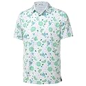 Golf Shirts for Men - Dry Fit Moisture Wicking Short Sleeve Performance Sport Casual Striped Collared Mens Polo Shirt